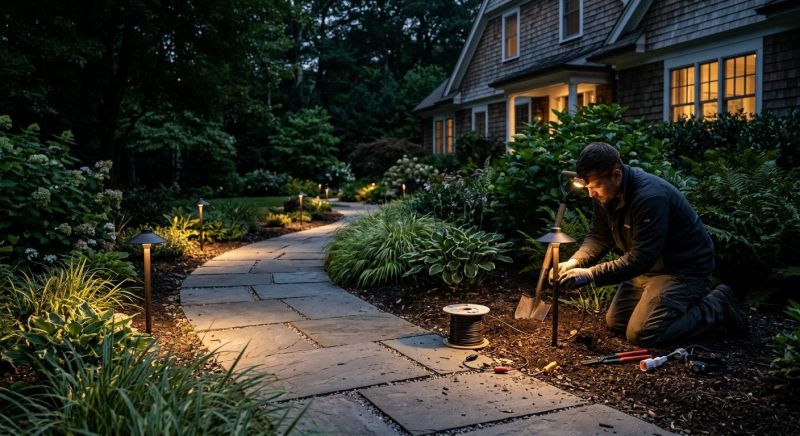Sidewalk Lighting Installation in Olathe, KS